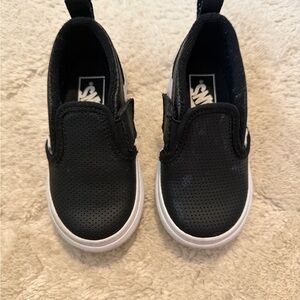 Vans toddler Black and White Slip-On Sneakers
